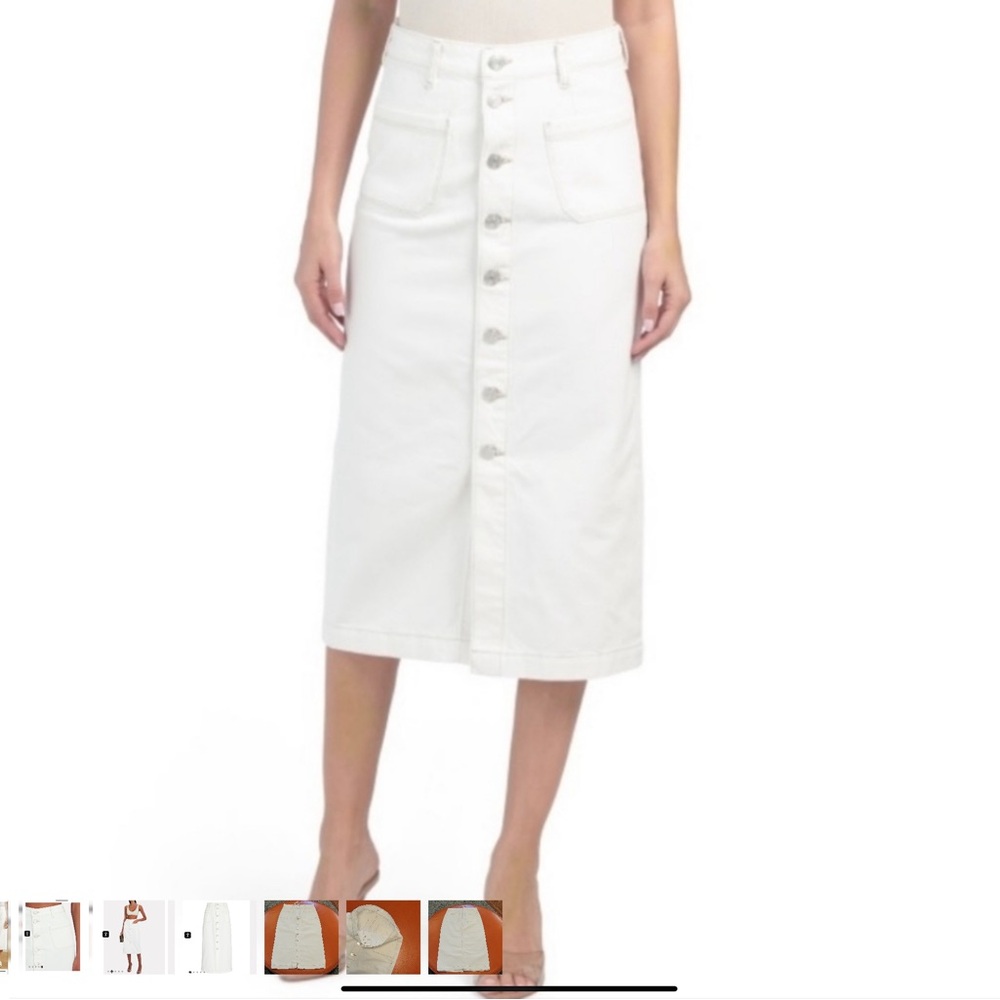 Frame Denim Button-Down Midi Skirt